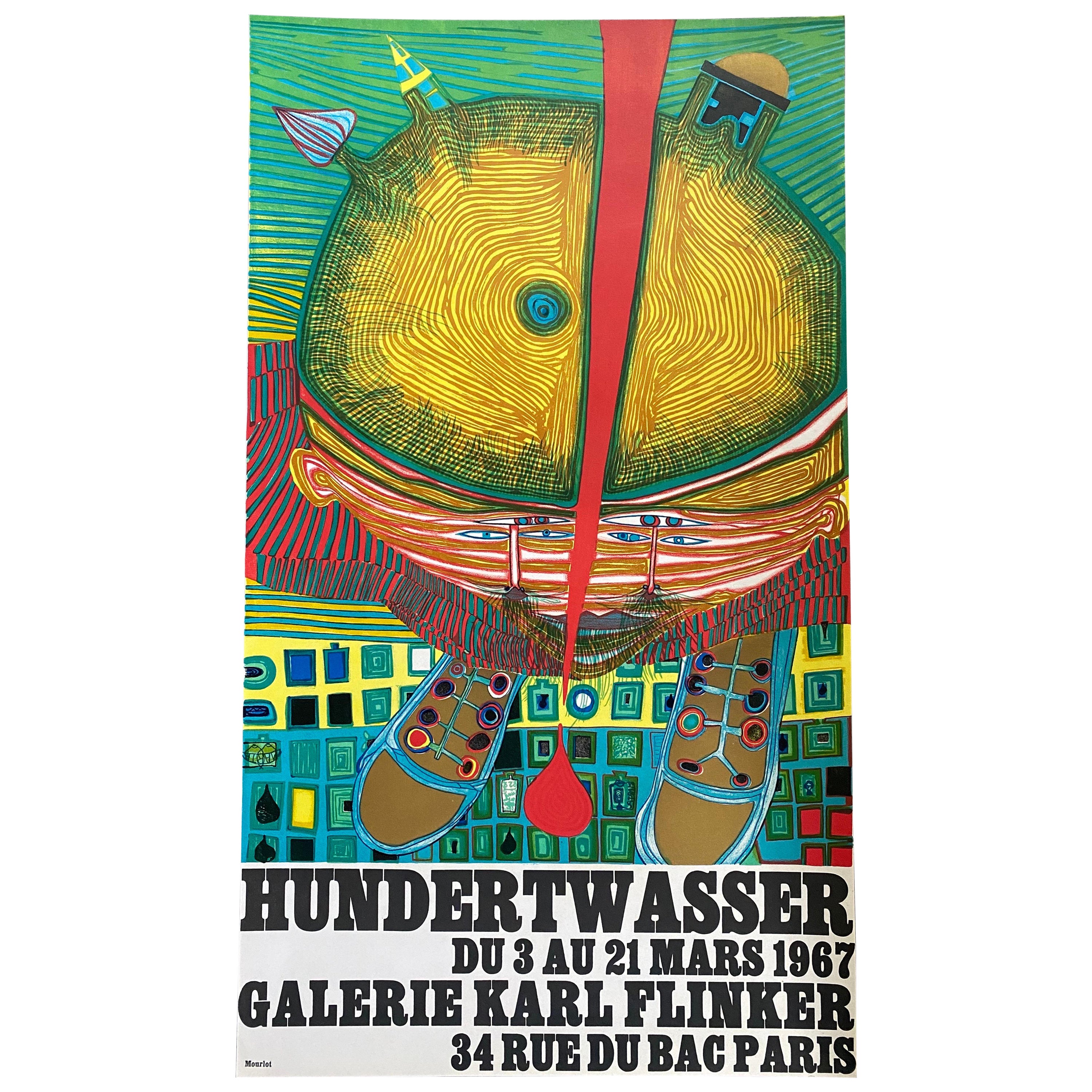 1967 Friedensreich Hundertwasser Exhibition Print By Mourlot For Sale