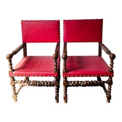 Antique European Barley Twist Chairs 