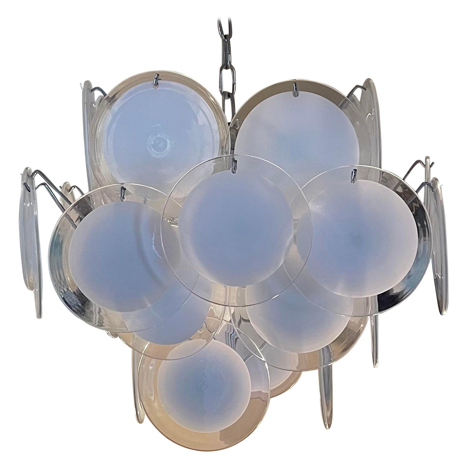 Vintage Vistosi Murano Disc Chandelier