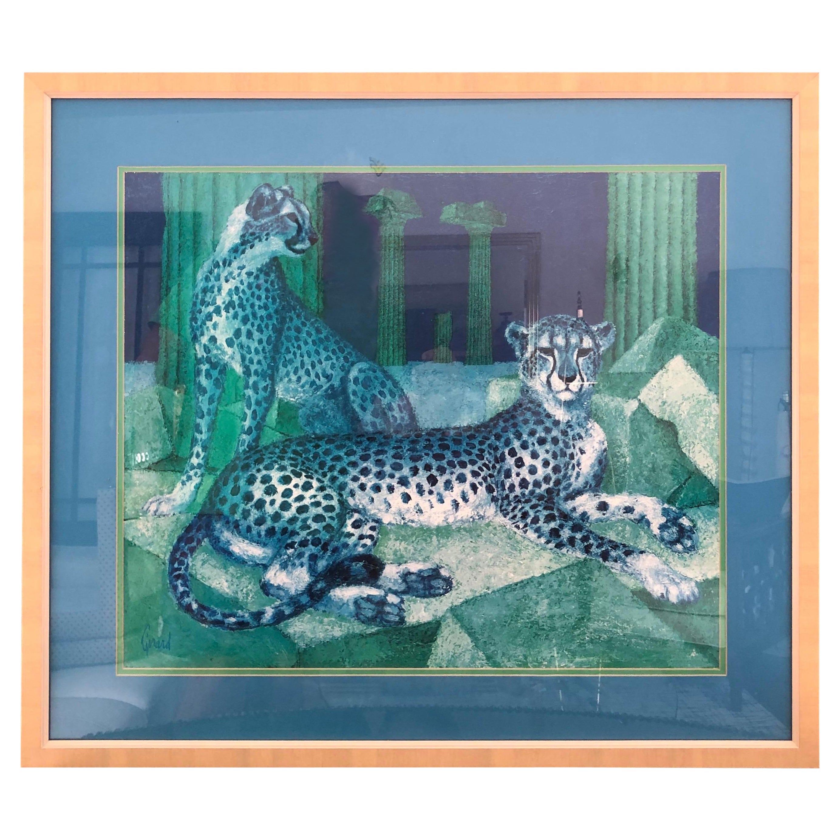 1969 Cheetah Print Girard Dac Ny, Framed For Sale
