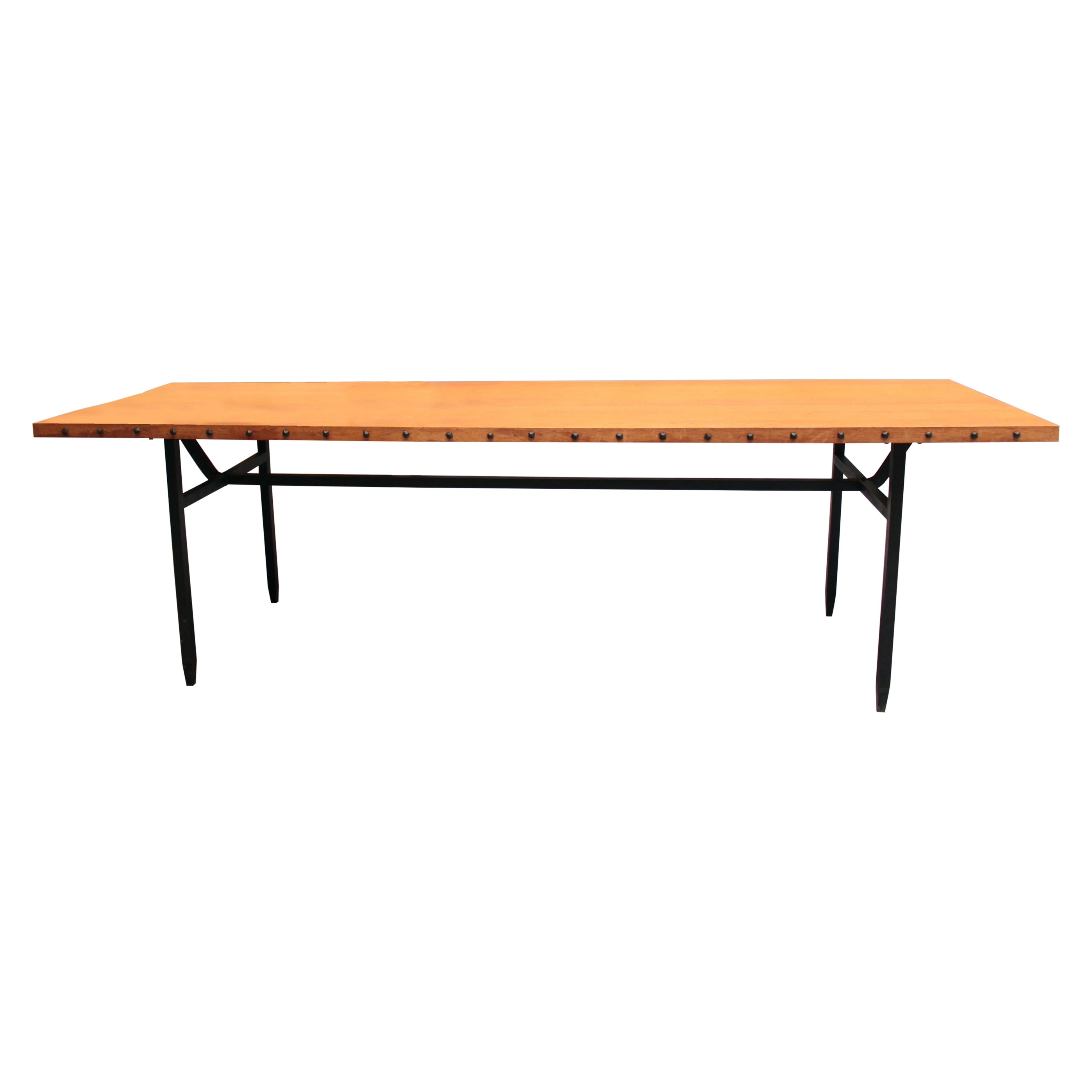 French 1960s Dining Table by Jean Touret & the Artisans of Marolles For Sale