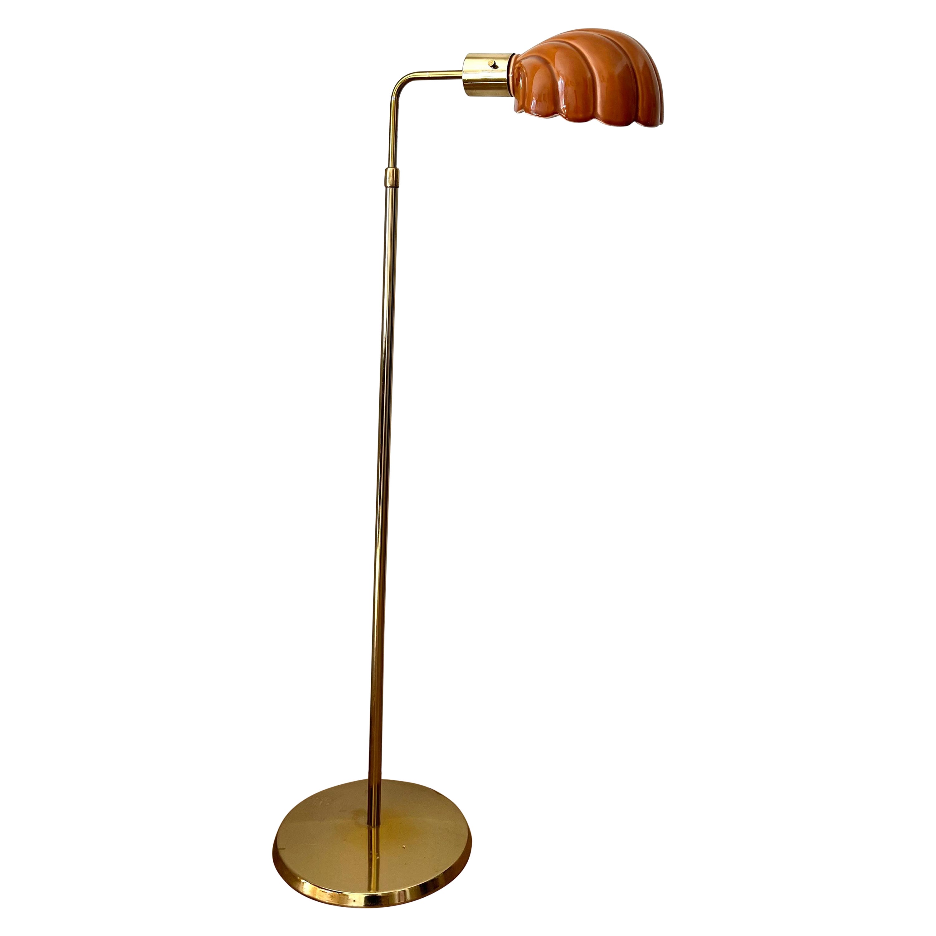 Ceramic brass Scallop Shell floor lamp  For Sale
