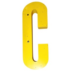 Vintage 1977 Architectural Salvage Sign Letter "C" From a Dallas Hospital
