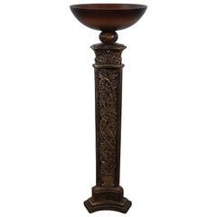 Colonna a piedistallo vintage portacandele, ciotola, supporto per piante, vasca per uccelli, 34".