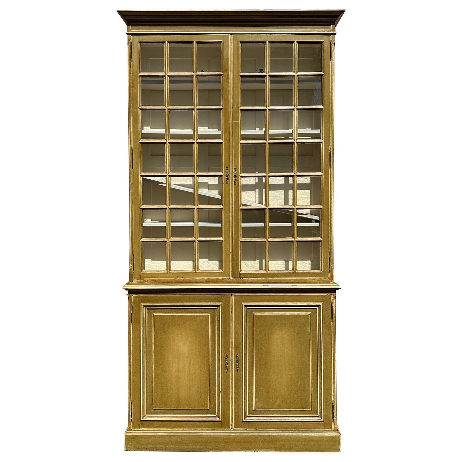 20th century French Patinated Oak Vitrine, 1980s For Sale