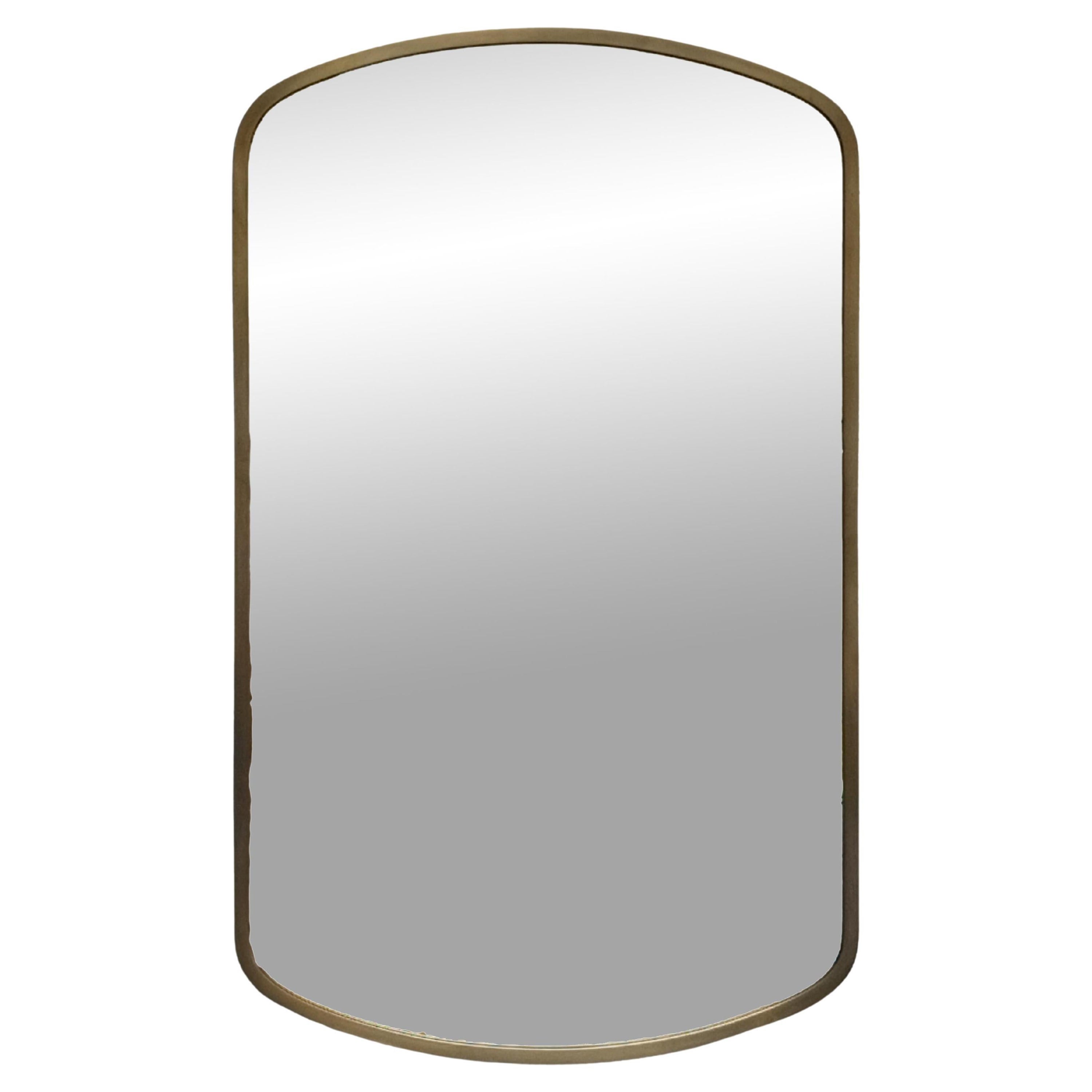 Brass Wall Mirror, Italy 1970s For Sale