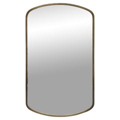 Retro Brass Wall Mirror, Italy 1970s