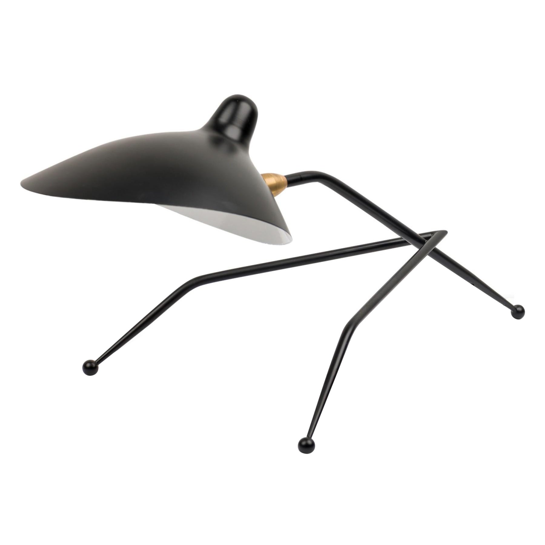 "Louva" Contemporary / Modern Black Metal Tripod Table / Desk Lamp For