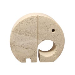 1970s Original Big Travertine Elephant Sculpture by F.lli Mannelli