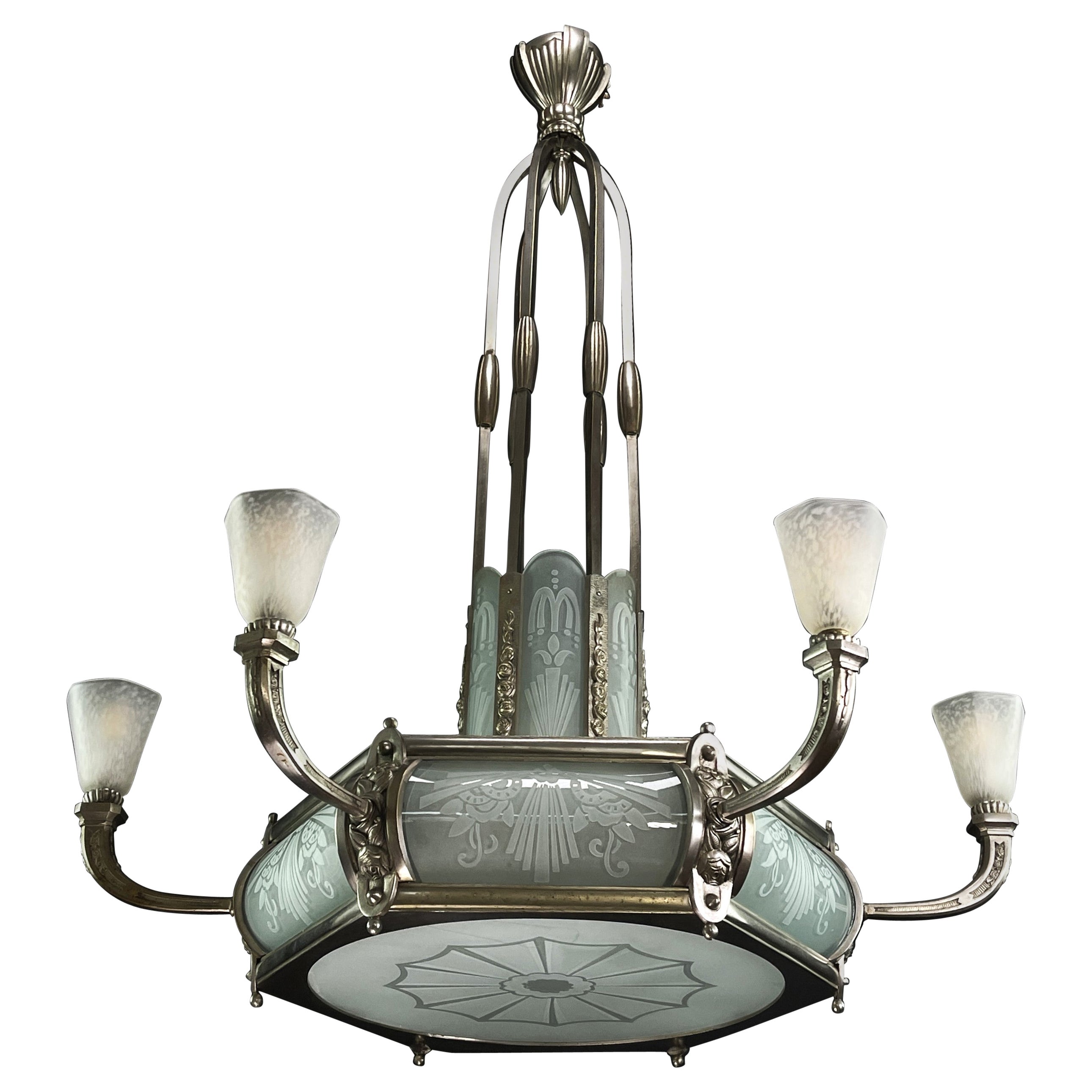 Impressive Art Deco Chandelier, 1920s