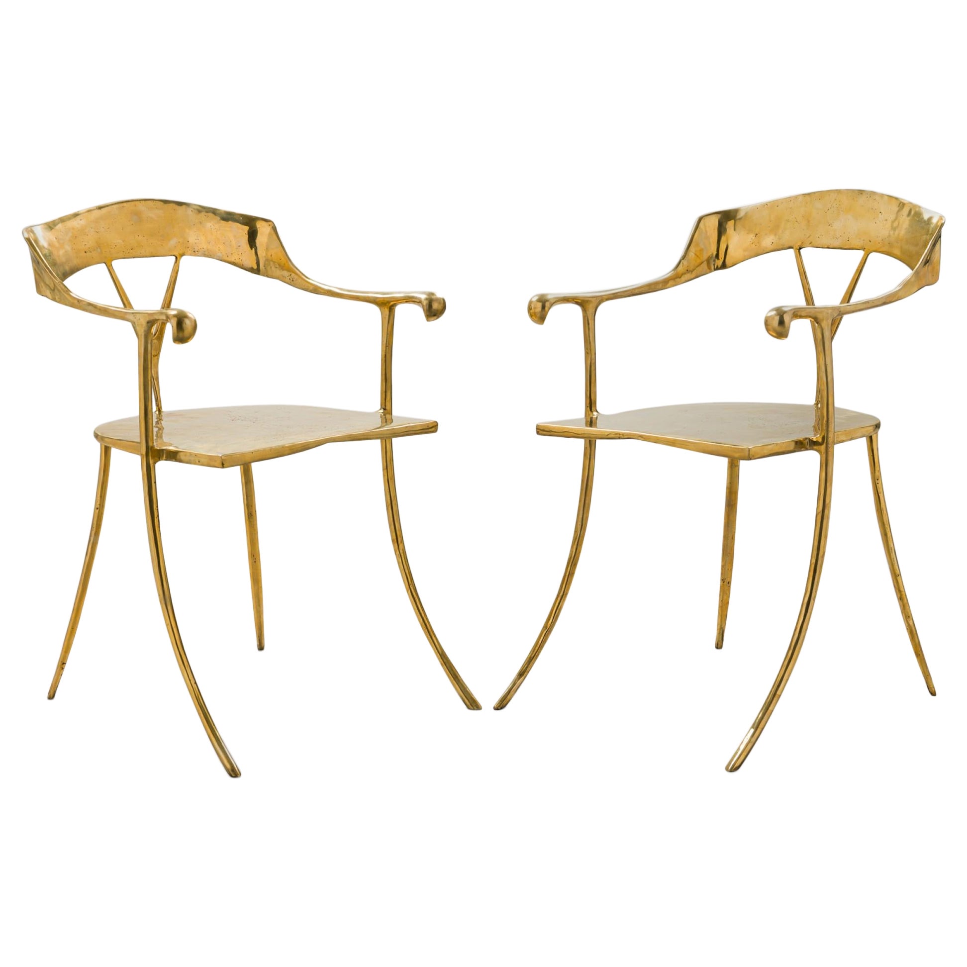 Hera Bronze Dining Chairs by Newel Modern For Sale