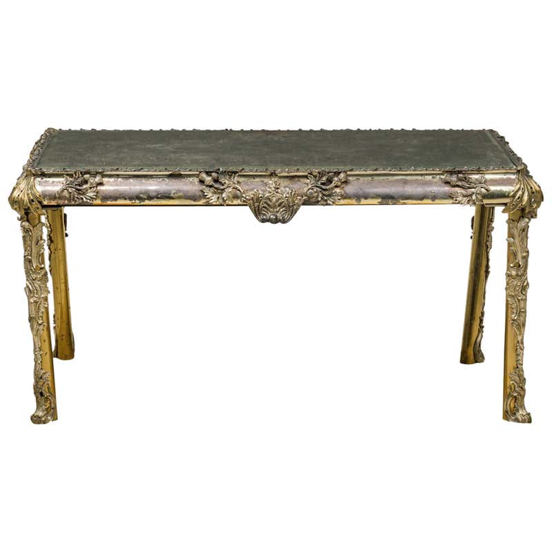 Small Silver Plate Table For Sale at 1stDibs
