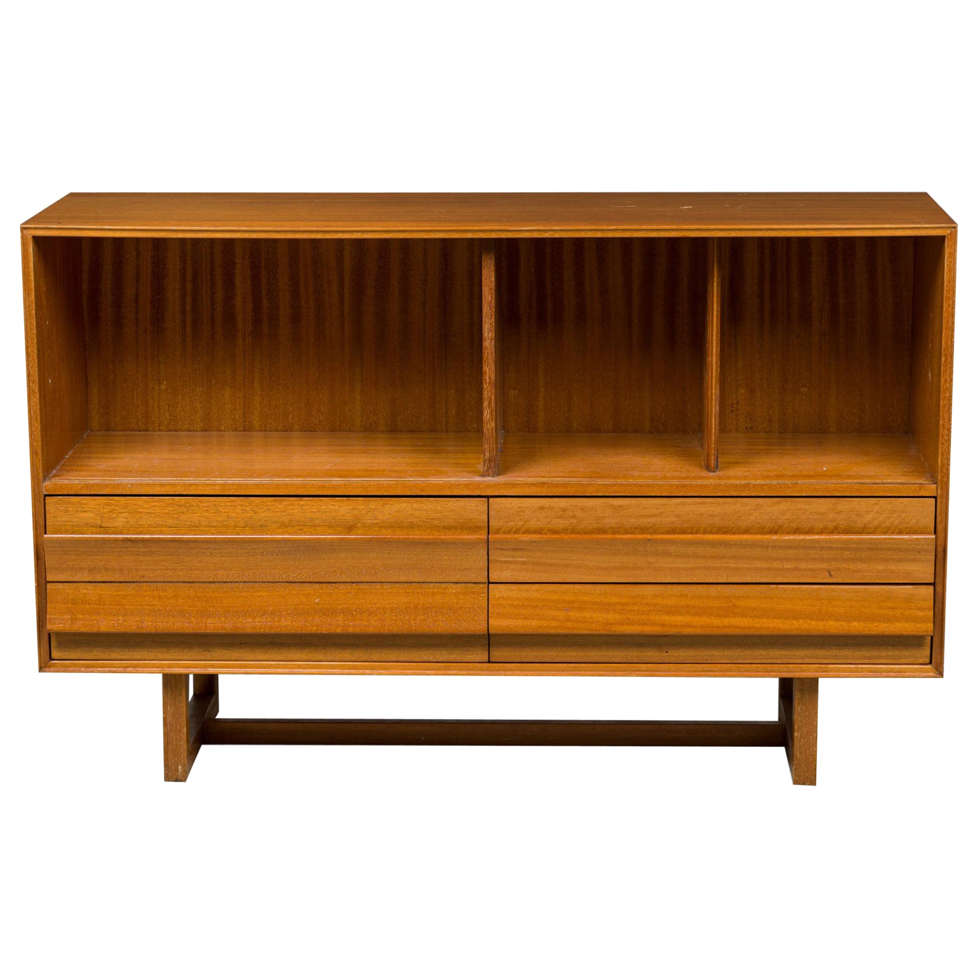 Paul Laszlo Continental Cerused Mahogany 3-Drawer Credenza / Sideboard For Sale