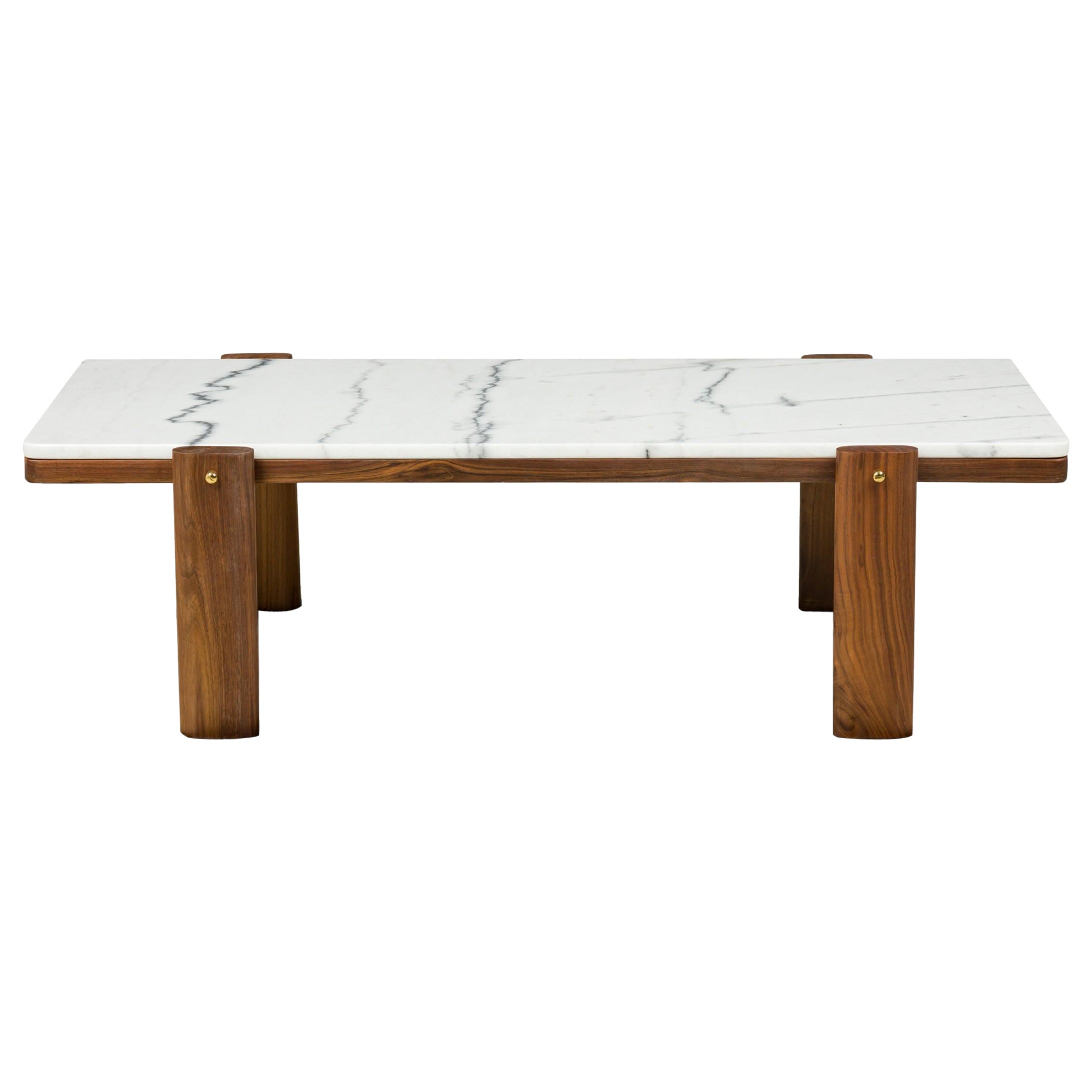 Porto Marble & American Walnut Coffee Table by Newel Modern