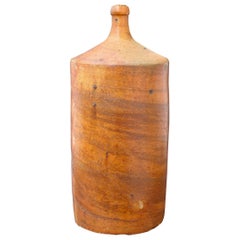 French Used Olive Oil Earthenware Container (circa 1900)