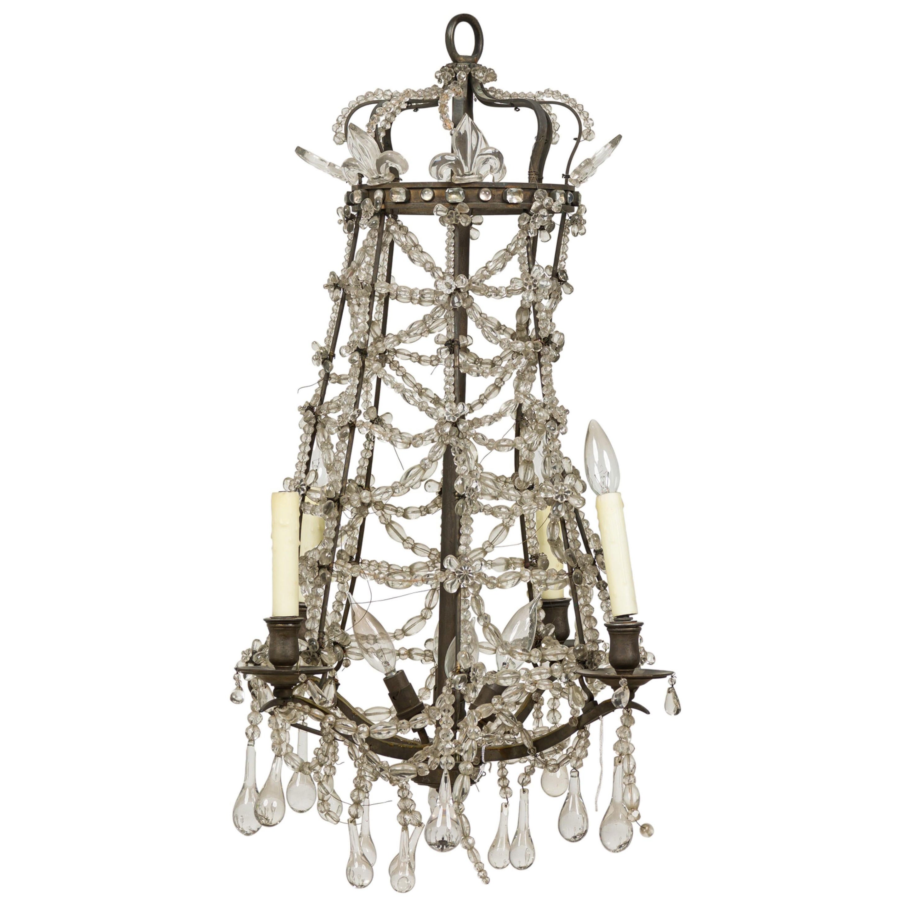 Swedish Neo-Classic Early 19th Century Crystal Chandelier For Sale