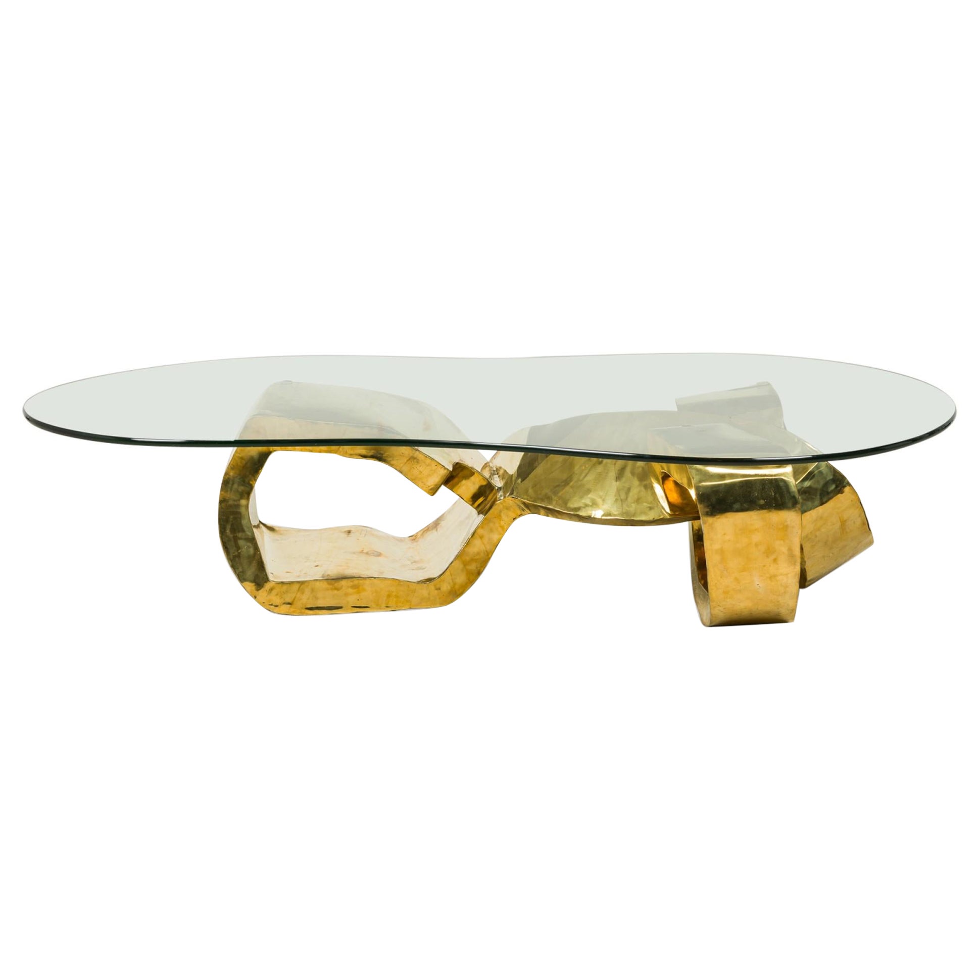 Table basse Fluxo (bronze poli) de Newel Modern en vente