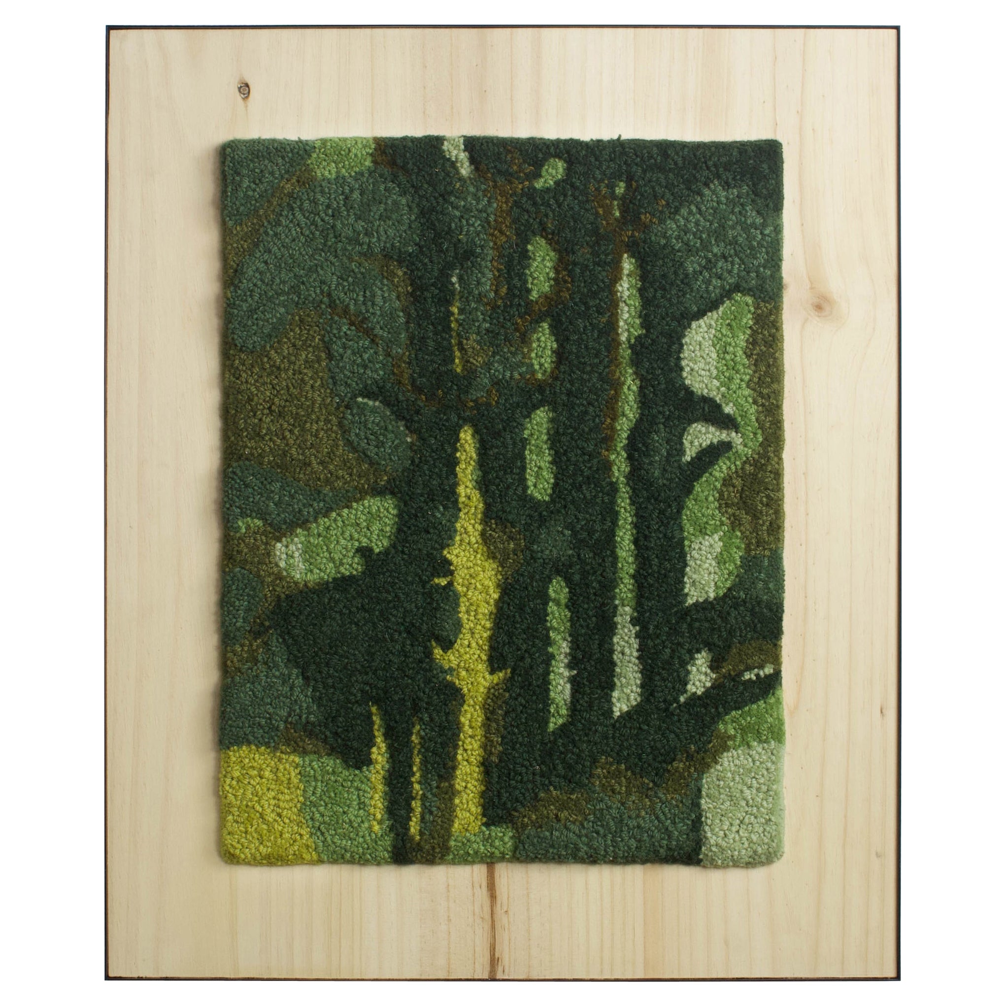 Contemporary Wool Wall Art, Abstract Green Tapestry, punch needle art by Ohxoja