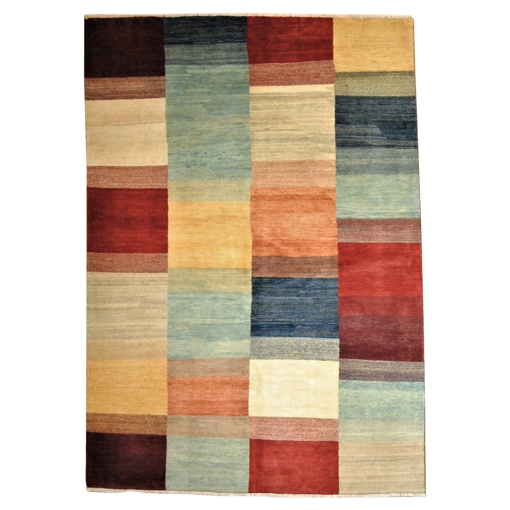 Multicolored rug from Afghanistan for modern decor For Sale