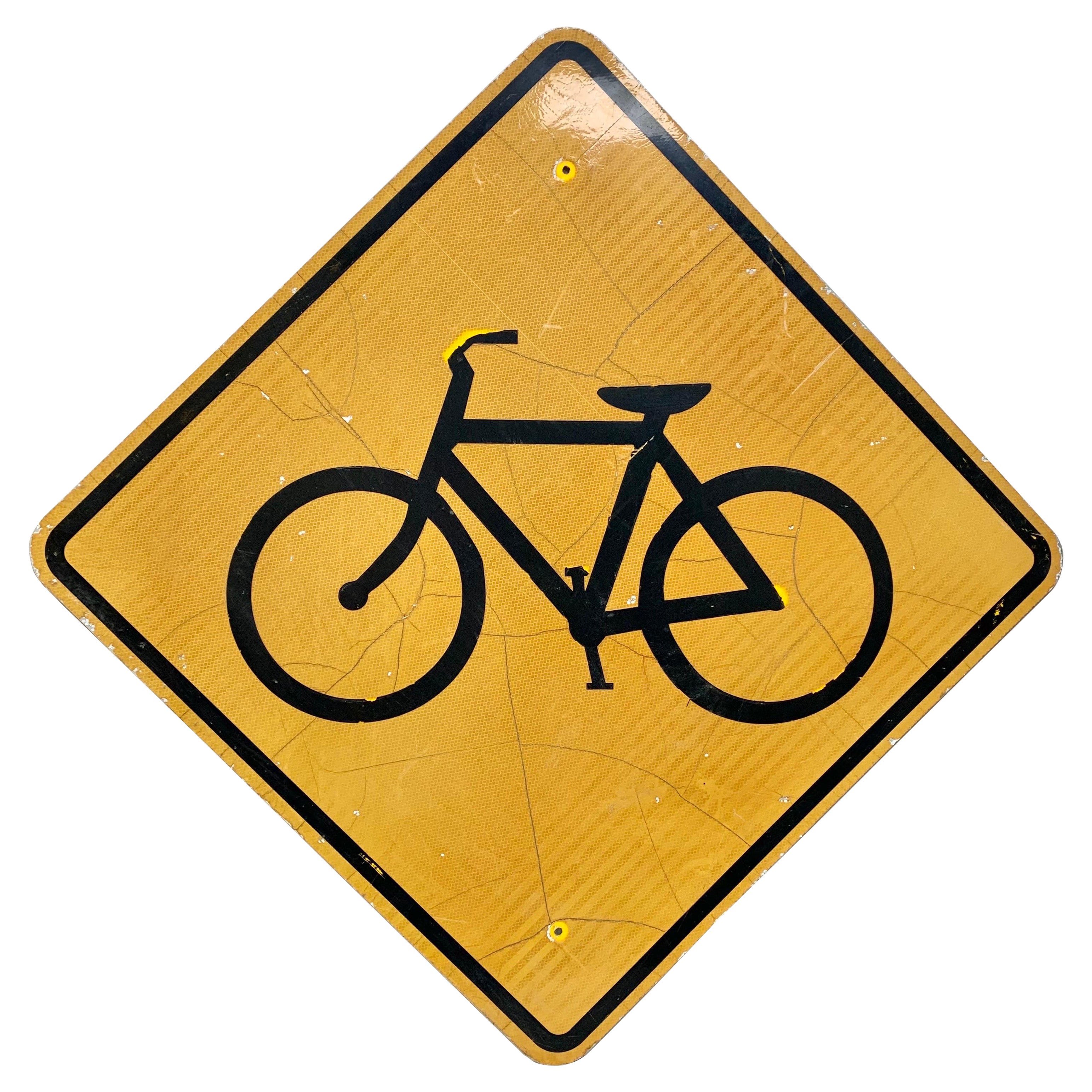 Vintage Reflective Bicycle Road Sign For Sale