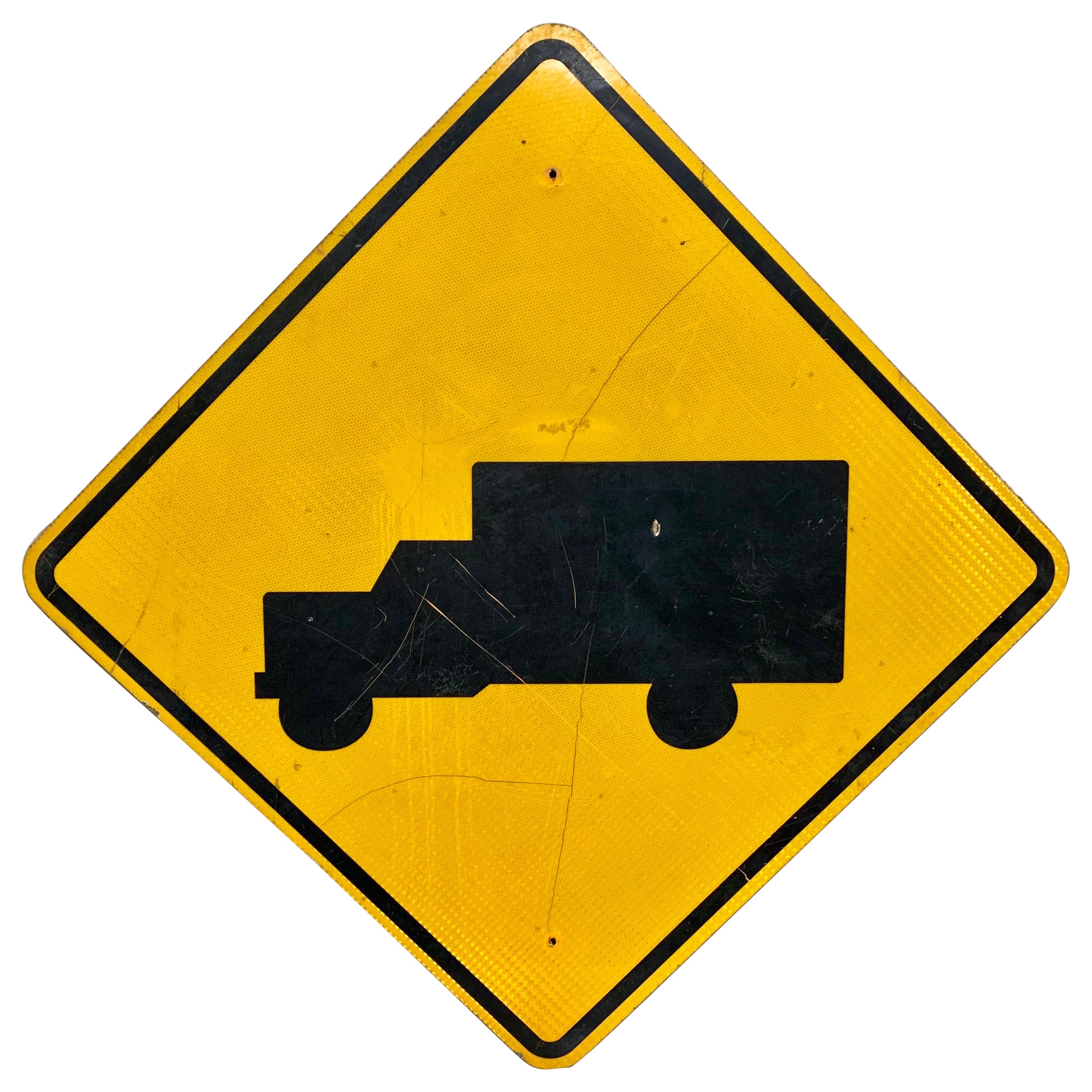 Vintage Reflective Truck Road Sign