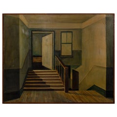 Mid-Century Modern Doorway Oil on Canvas