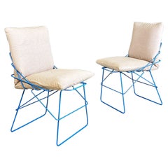 Italian modern Sof chairs in metal and fabric by Enzo Mari for Driade 1980s