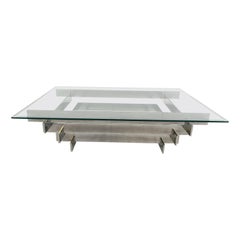 Vintage chrome coffee table, 1970s