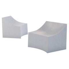 Cast Resin 'Lucio' Lounge Chair, White Stone Finish by Zachary A. Design