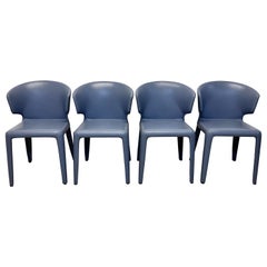 Hannes Wettstein “Hola 367” Leather Dining Chairs for Cassina - Set of Four