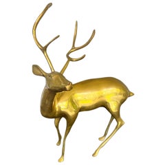 Large Vintage Solid Brass Deer 