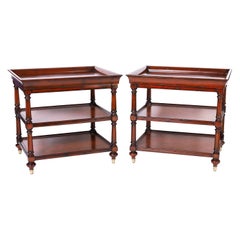 Pair of British Colonial Style Three Tiered Stands or Tables