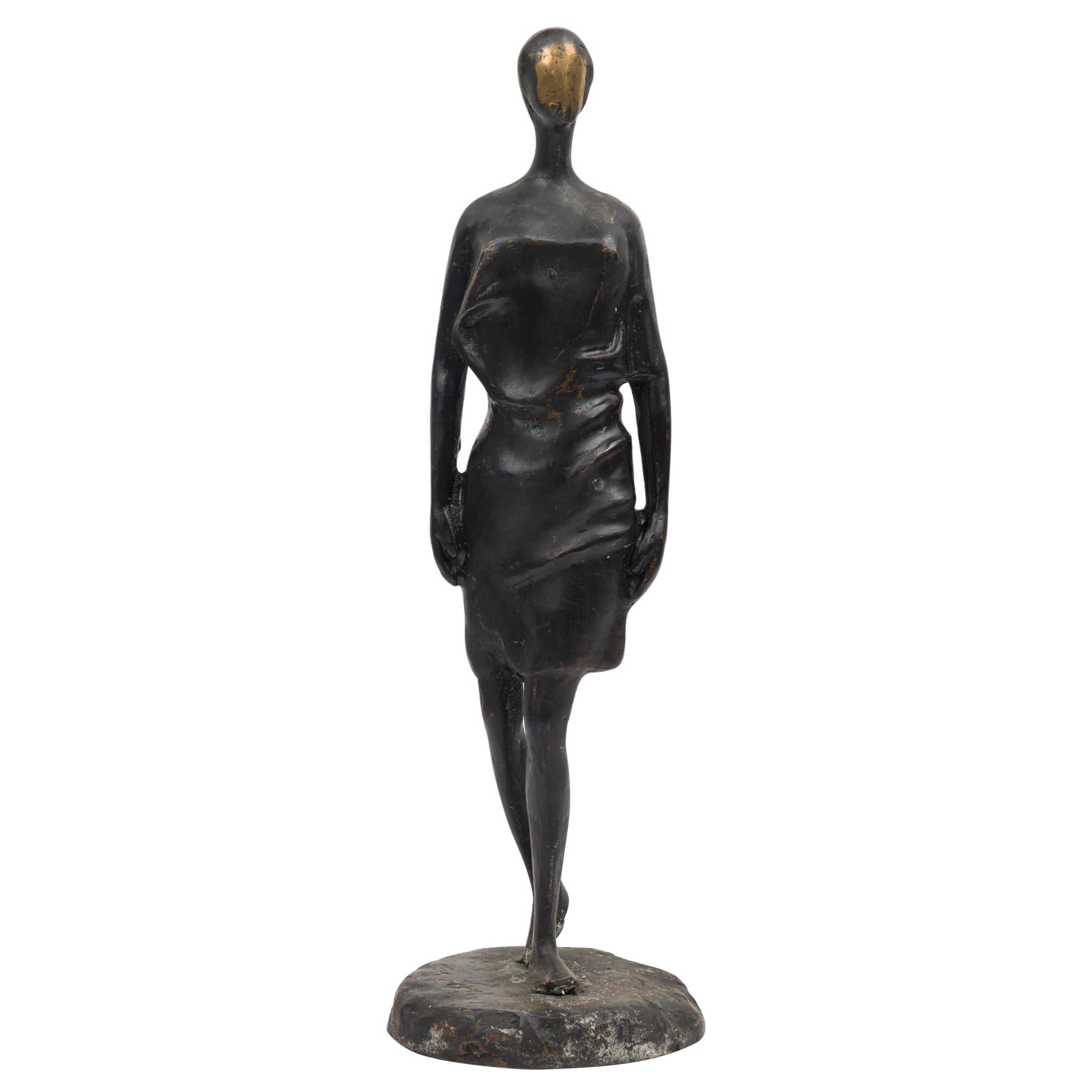 "The Pedestrian" Limited Edition Bronze Brutalist Figural Sculpture For Sale