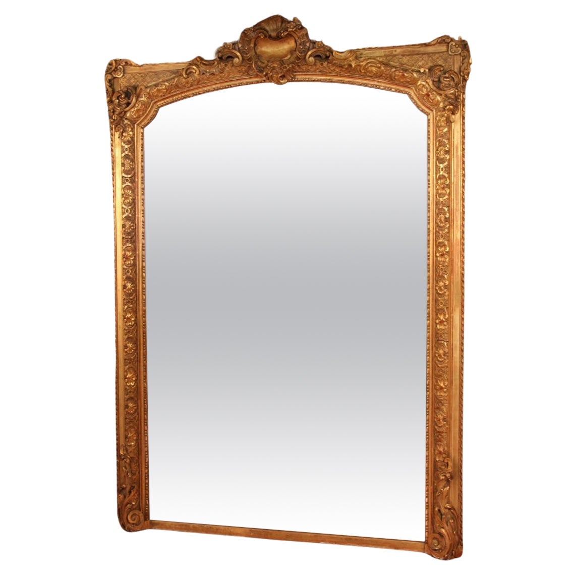 Imposing Golden Mirror XIXth For Sale