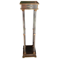 Modern Italian Brass & Steel Pedestal, Style of Maison Jansen