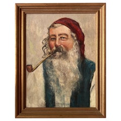 Nantucket School "Walter" Sea Captain Oil on Canvas Painting