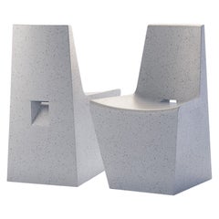 Cast Resin 'Dewey' Dining Chair, White Stone Finish by Zachary A. Design