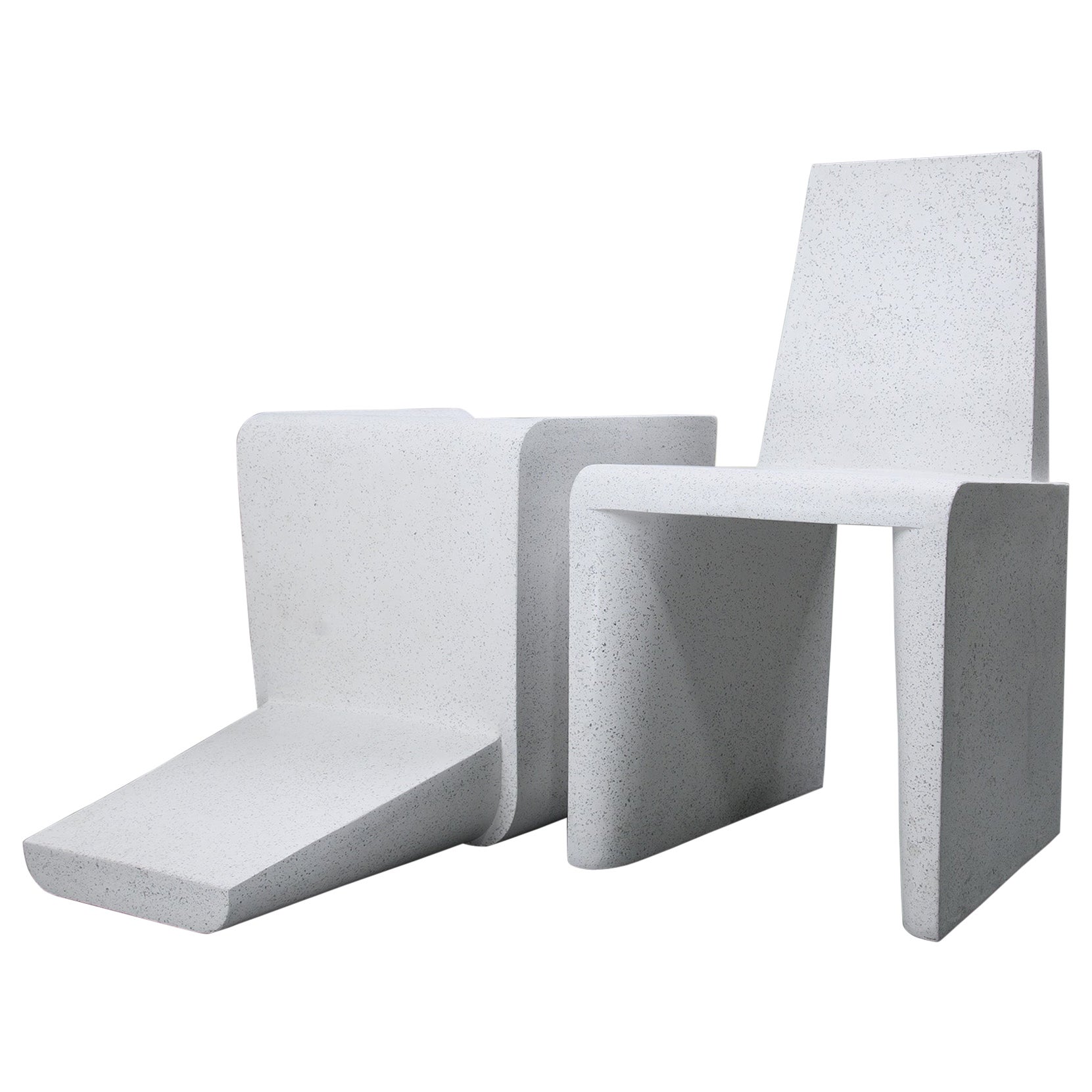 Cast Resin 'Bridget' Dining Chair, White Stone Finish by Zachary A. Design For Sale