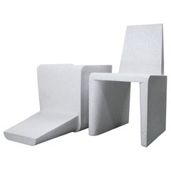 Cast Resin 'Bridget' Dining Chair, White Stone Finish by Zachary A. Design