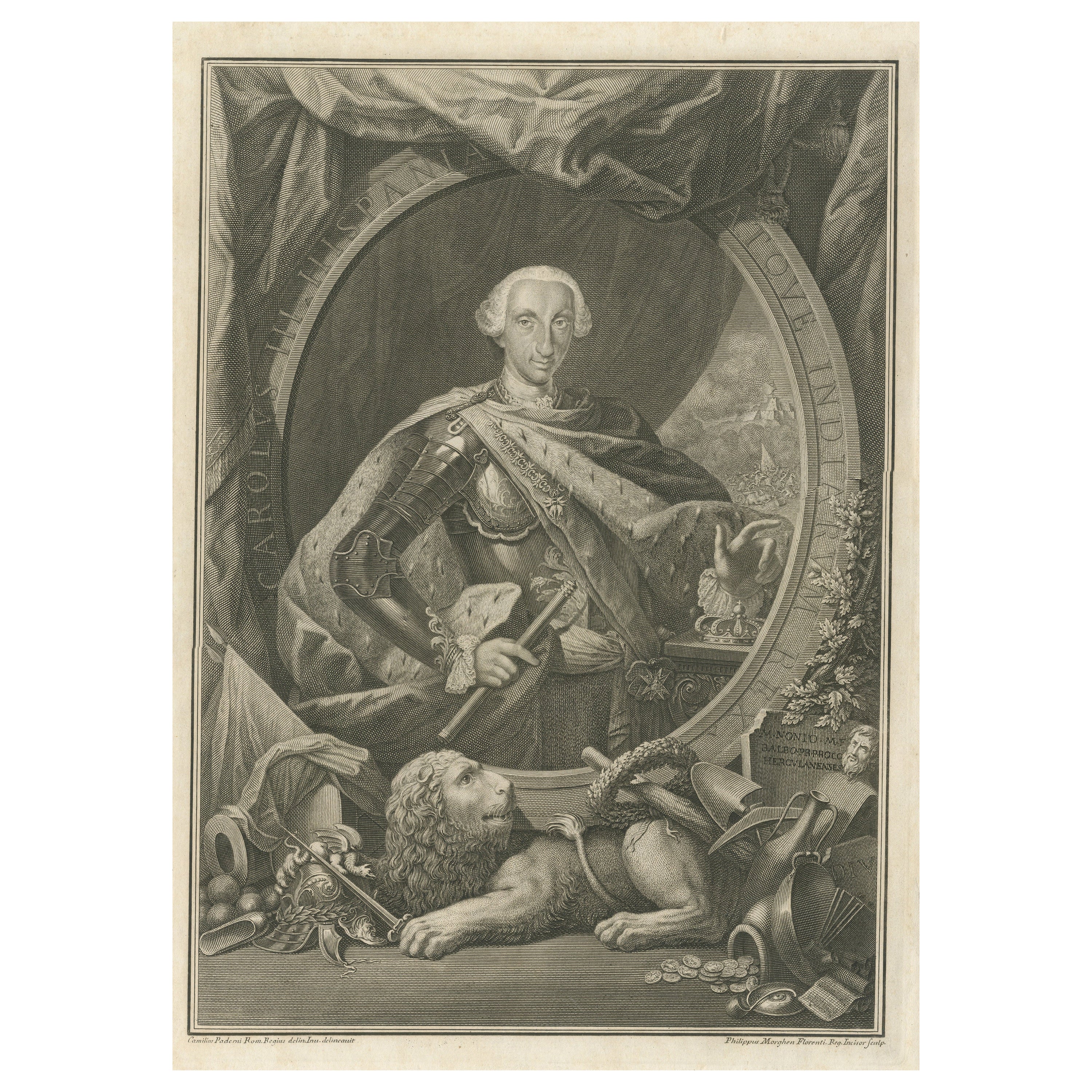 Antique Portrait of Charles III of Spain For Sale