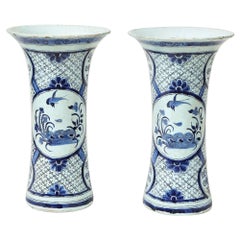 Pair of Delft Beaker Vases by the De Paauw Factory
