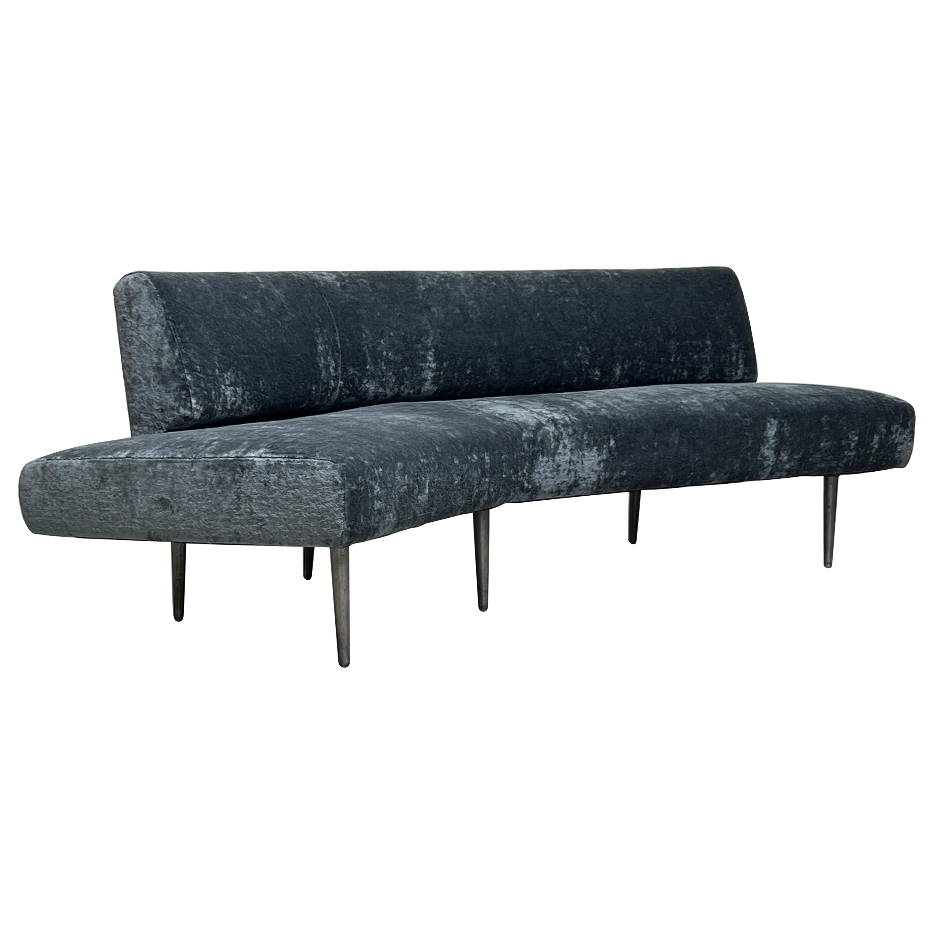 Dunbar Angle Sofa #4756 on Aluminum Legs For Sale