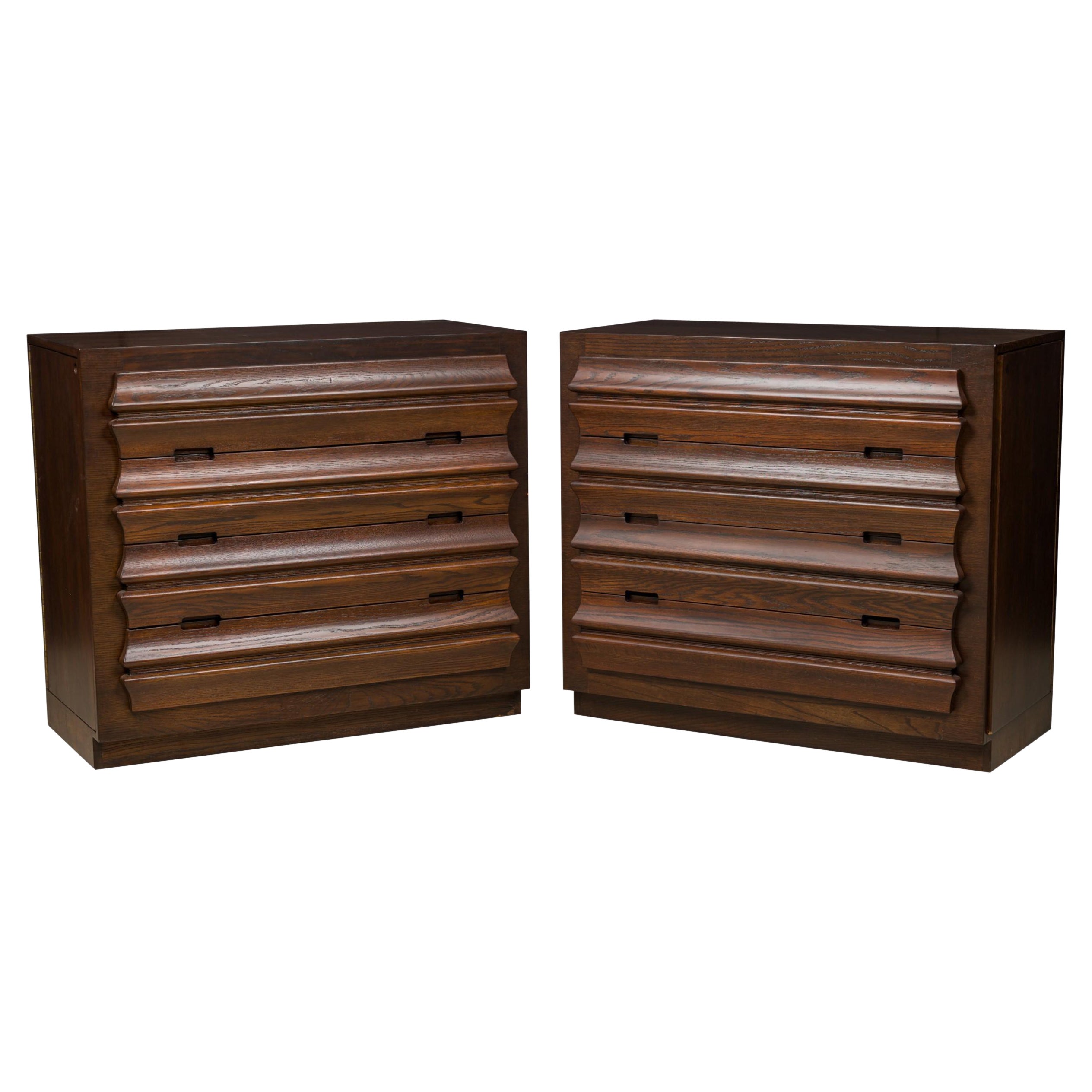 Pair of Mid-Century Style 4-Drawer Mahogany Dressers