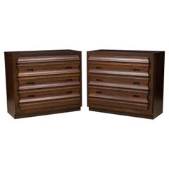 Pair of Mid-Century Style 4-Drawer Mahogany Dressers