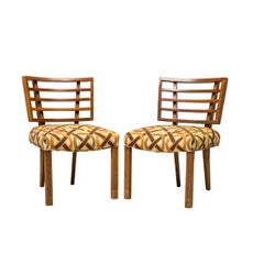 Set of 4 Paul Laszlo American Geometric Upholstered Dining / Side Chairs