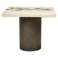 Silas Seandel American Concrete and Bronze "Terra" Breakfast / Card / Game Table