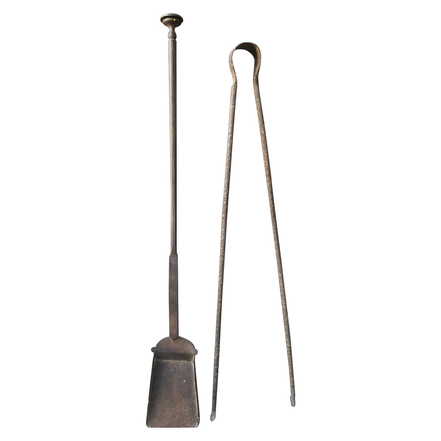 Rustic French Neoclassical Fireplace Tools, 18th-19th Century For Sale