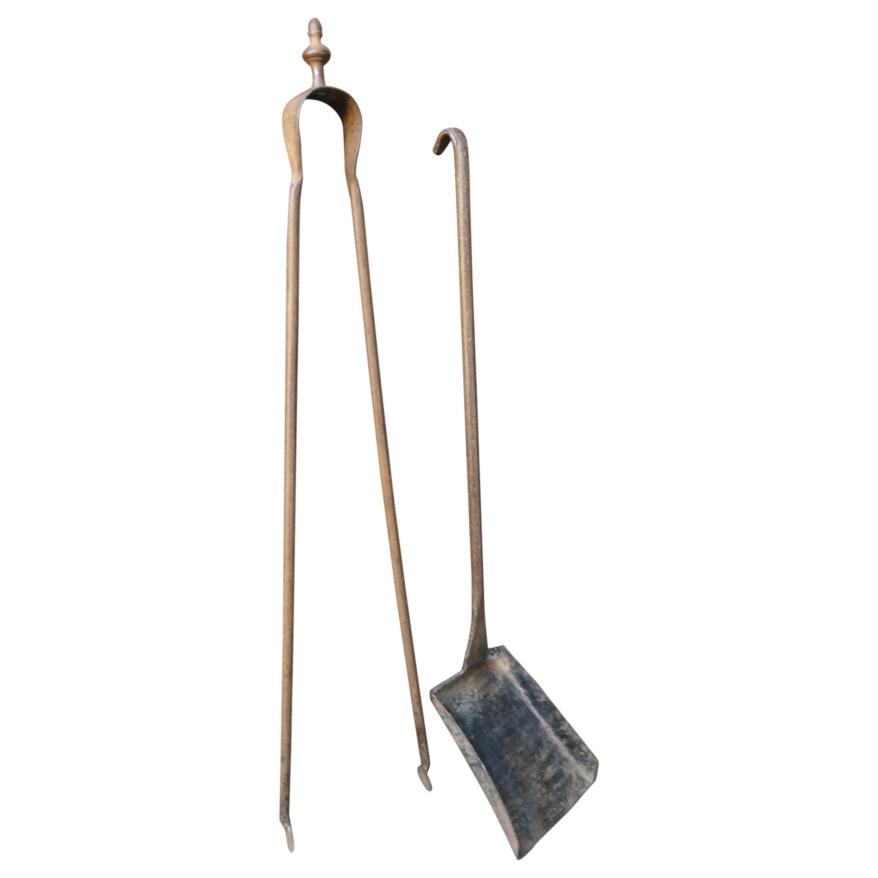 Rustic French Neoclassical Fireplace Tools, 18th-19th Century