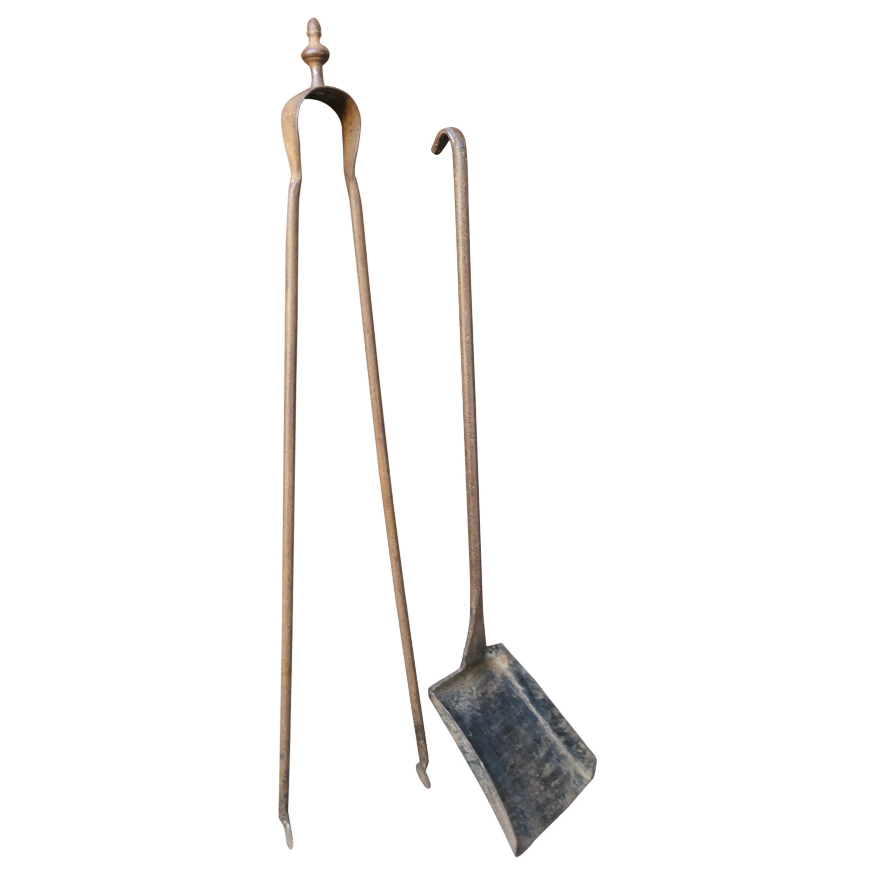 Rustic French Neoclassical Fireplace Tools, 18th-19th Century For Sale