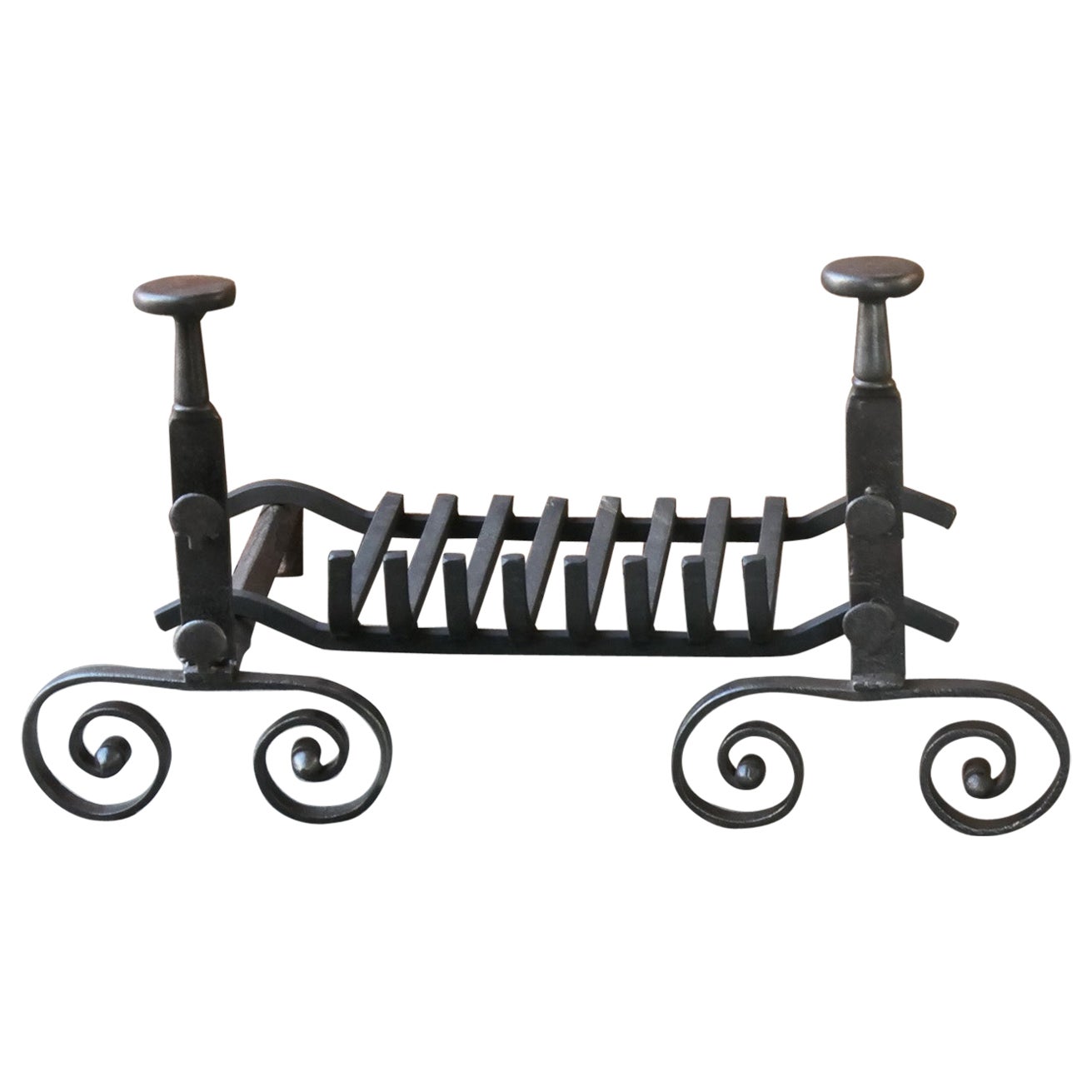French Louis XV Period Fireplace Grate or Fire Basket, 18th Century For Sale